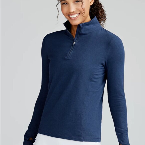 Tasc Performance Recess Quarter Zip NWOT MEDIUM Classic Navy - Picture 3 of 13